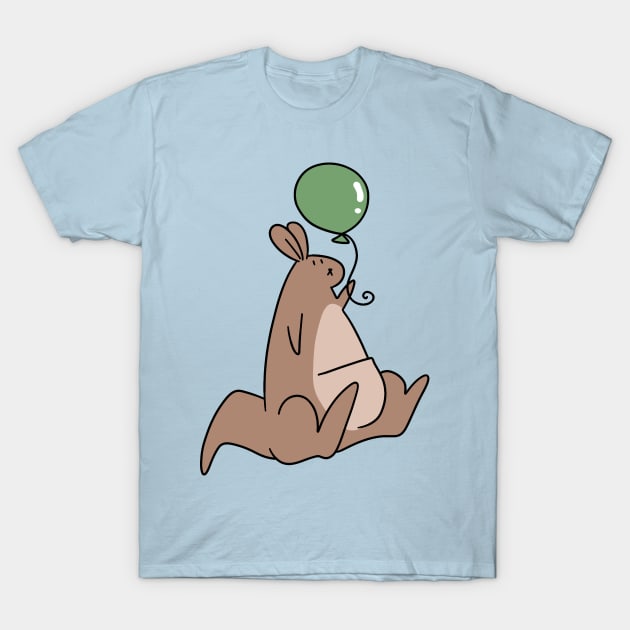 Green Balloon Kangaroo T-Shirt by saradaboru